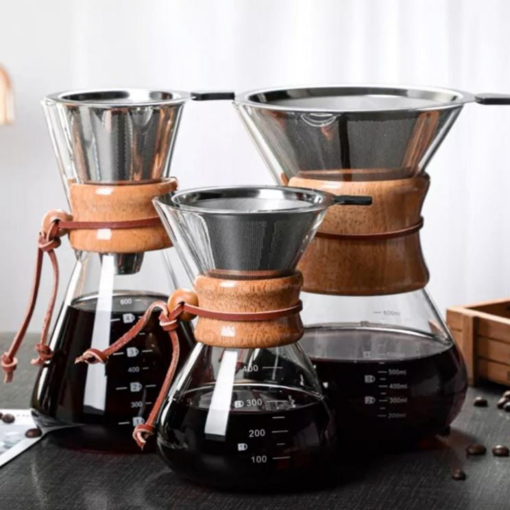 آلة تحضير القهوة سلسة كيميكس الزجاجية التقليدية